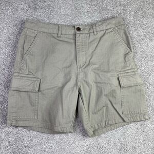 Katin Grant Cargo Shorts Men’s 32 Dark Beige 6” Inseam Herringbone Print Hiking